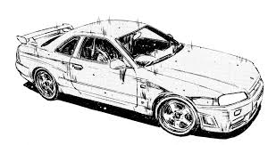 Sketching and drawing pages : Atsuro Kawai S Nissan Skyline Initial D Wiki Fandom