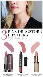 Tried True 3 Pink Drugstore Lipsticks For Fair Skin Theglitterguide Com Lipstick For Fair Skin Lipstick For Pale Skin Fair Skin Makeup