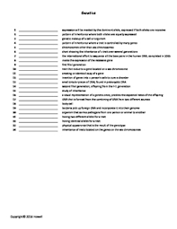 The object of the game is to find all the terms about genetics hidden in the word search grid. Genetics Vocabulary Crossword Worksheets Teaching Resources Tpt