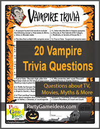 No matter how simple the math problem is, just seeing numbers and equations could send many people running for the hills. 20 Vampire Trivia Questions Printable Game