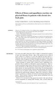 Learn about documentation, the act of providing evidence, and why it is important to include both primary and secondary sources in a research paper. Pdf Effects Of Fitness And Aquafitness Exercises On Physical Fitness In Patients With Chronic Low Back Pain Nuray Yozbatiran Academia Edu