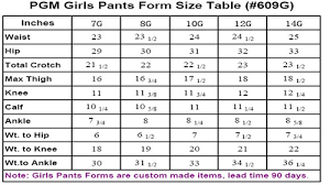 pgm pro 609g girls professional pants dress form