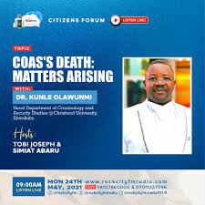 Jun 04, 2021 · release date: Galilee University College Nigeria On Twitter Join Dr Kunle Olawunmi Tomorrow On The Programme Matters Arising As He Will Be Speaking On Coas S Death The Programme Will Be Live On Rockcityfm By 9am