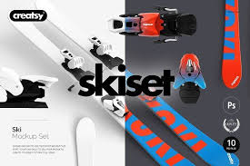Ski Mockup Set Business Illustration Branding Mockups Graphic Design Studios