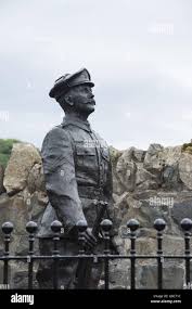 A statue of Robert Quigg, VC, which was unveiled by Queen Elizabeth II  during a visit to Bushmills Village