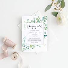Eucalyptus Virtual Wedding Party Invitation Template New Etsy Diy Wedding Invitations Templates Wedding Card Diy Wedding Party Invites