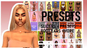 Sims 4 body presets | tumblr. The Sims 4 Cas Presets Presets More Presets 100 Links Youtube