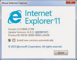 Internet Explorer Version Updates