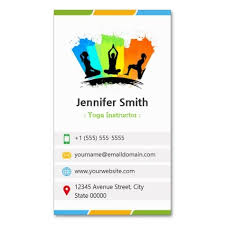 Yoga Instructor Creative Colorful Business Card Zazzle Com Colorful Business Card Printing Business Cards Yoga Instructor Business Card