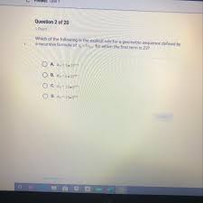 Which Of The Following Is The Explicit Rule For A Geometric Sequence Defined By A Recursive Formula Brainly Com