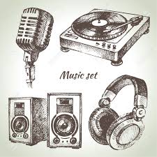 Music Set Hand Drawn Illustrations Of Dj Icons How To Draw Hands Music Music Tattoo Designs
