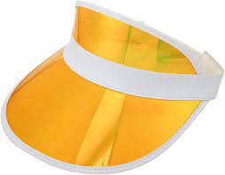 Amazon Com Sun Visor Hats Summer Cap Plastic Uv Protection Adjustable Headband For Outdoor Golf Riding Beach Hiking Golden Clo Visor Hats Visor Sun Visor Hat