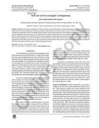 Pdf Acid Rain And Its Ecological Consequences