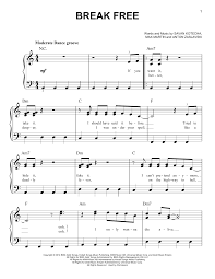 Your free piano sheet music Ariana Grande Break Free Feat Zedd Sheet Music Download Pdf Score 430087