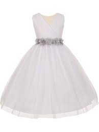 Full star full star full star half star empty star. Little Girls White Silver Chiffon Floral Sash Tulle Flower Girl Dress 6 Walmart Canada