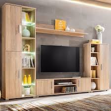 Comment choisir une composition murale tv sans vous tromper ? Meuble Tv Mural Unite Murale Tv Avec Lumieres Led Chene Sonoma Achat Vente Meuble Tv Mural Meuble Tv Mural Cdiscount