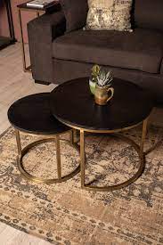 Retro sofatisch planctona in schwarz hochglanz und goldfarben gratis rückversand schneller & kostenloser versand auf rechnung. Couchtisch Set Schwarz Gold Tisch Industrial Bei Mobelhaus Hamburg