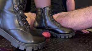 Aggressive Bootjob in Leather Combat Boots - Cock Carpet | xHamster