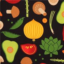 Black Vegetable Fabric By Robert Kaufman Usa Metro Market 2 Fabric Prints Amazon Art