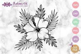 Download Hibiscus Flower Svg Cut File Tropical Floral Clipart 1323993 Cut Files Design Bundles