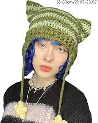 Cappello lavorato a maglia per ragazze con foto pasquale cappello a righe  carino costume Y2K fresco lavorato a maglia stella pasquale decorazioni a  righe cappelli all'uncinetto per le donne : Amazon.it: Moda