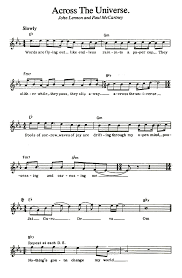 The Beatles ACROSS THE UNIVERSE Sheet music | Easy Sheet Music