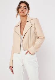 Stone Faux Leather Boxy Biker Jacket Missguided Coats Jackets Women Dresses Casual Fall Jackets