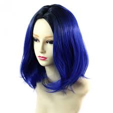 Black into chocolate dip dye. Wiwigs Wiwigs Wonderful Medium Bob Style Wig Blue Off Black Dip Dye Ombre Hair Uk