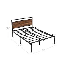 The exact methodology for attaching a headboard to an adjustable frame will vary depending on the manufacturer of the adjustable base, the headboard attachment kit, and the headboard itself. Full Size Metal Bed Frame With Headboard Home Furniture Vasagle By Songmics