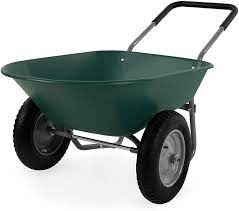 See more ideas about wheelbarrow, wheelbarrow planter, wheelbarrow garden. Amazon Com Best Choice Products Dual Wheel Home Utility Yard Wheelbarrow Garden Cart W Built In Stand For Lawn Gardening Grass Soil Bricks And Construction Green Garden Outdoor