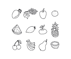 The skin is easily removed, and inside are 3 white, sweet segments that each contain a large black. Black And White Set Of Fruits Vector Art Graphics Freevector Com