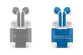 Apple Airpods Vinyl Skin Psd Mockup Mockup Psd Mockup Free Psd Mockup