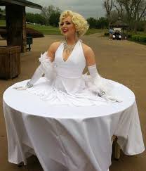 Marilyn Monroe Style Strolling Table By J D Entertainment Houston Human Table Living Table Hollywood Party Decorations Wedding Movies Hollywood Party