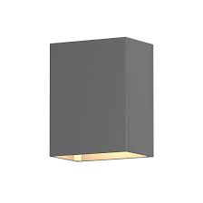 This stainless steel sconce features a rectangular backplate and an angular arm that supports its single cylindrical glass shade. Sonneman Box 4 5 Led Wall Sconce In Textured Gray Lightsonline Com