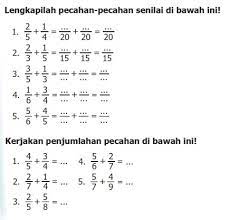 Contoh Soal Penjumlahan Pecahan Matematika Kelas 5 Sd Kurikulum 2013 Dede Taufik