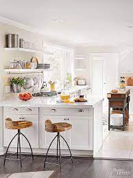 You can also choose short pieces of furniture like an ottoman, an armless open chair, or a low table, and place large, tall pieces along a wall rather than out in the open space. Make A Small Kitchen Look Larger Rustic Kitchen Kitchen Remodel Kitchen