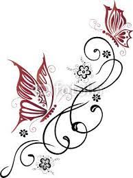 Tribal Mit Roten Schmetterlingen Tribal Flower Tribal Flower Tattoos Aztec Tribal Tattoos