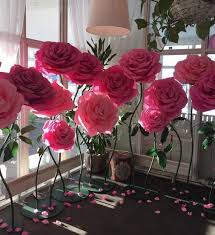 Large Paper Flowers Giant Paper Flowers Paper Flowers On The Stem Paper Rose Large Paper Flowers For Wedding Decoration Fotozone Flores Grandes De Papel Flor De Paper Flores De Papel De