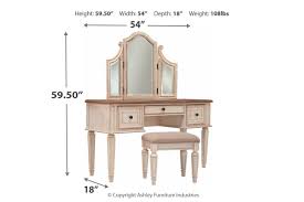 Realyn Vanity And Mirror With Stool Ashley Furniture Homestore Vanity Ashley Furniture Industries Leather Furniture