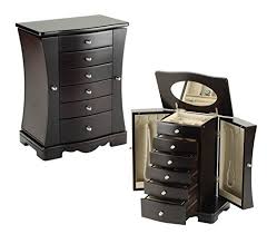 Check spelling or type a new query. Modern Black Curved Wooden Mirrored Jewelry Armoire Cabinet Zen Merchandiser
