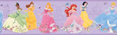 A collection of the top 49 disney princesses wallpapers and backgrounds available for download for free. York Wallcovering Purple Dancing Disney Princess Wall Border Dk5944bd Wallpaper