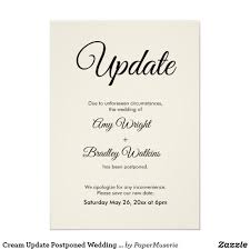 Cream Update Postponed Wedding Announcement Zazzle Com In 2020 Wedding Announcements Wedding Day Cards Cheap Wedding Invitations