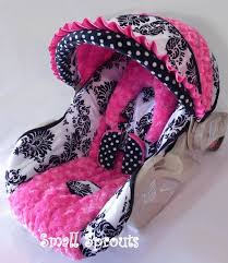 Custom Boutique London Hot Pink W Polka Dot Infant Car Seat Cover 5 Piece Set Baby Car Seats Baby New Baby Products