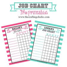 Job Charts Free Printable Printable Chore Chart Free