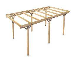 Freestanding Solid Wood Carport Flat Roof Kvh 3000x5000mm Stable Durable Timber Carport Designs Carport Wood Carport Kits
