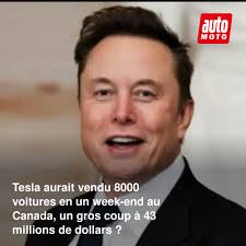 Tesla aurait vendu 8000 voitures en un week-end au Canada, un gros coup à  43 millions de dollars ? ➡️ https://l.auto-moto.com/V