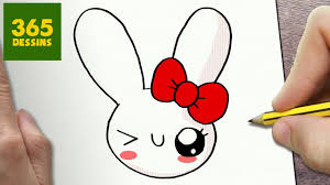Mignon lapin brun avec des lunettes de soleil regardant autour d'un signe vide et agitant. Comment Dessiner Lapin Kawaii Etape Par Etape Dessins Kawaii Facile Youtube