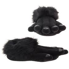 Gorilla Slippers Fun Black Gorilla Feet Slippers For Adults Paw Slippers Funny Slippers Animal Slippers