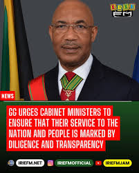 The newly sworn in Cabinet ministers have been urged to ensure that their  service to the nation and people must be marked by diligence and  transparency., Governor General Sir Patrick Allen made the ...