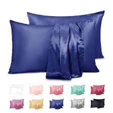 The queen pillow is a good choice for someone who tosses and turns because it gives you lots of room on each side of your head. Duerer Two Pack Satin Pillowcases For Hair And Skin Standard Queen King Size Pillow Case With Envelope Closure Navy Blue 20 X36 Buy Online In Antigua And Barbuda At Antigua Desertcart Com Productid 124332821